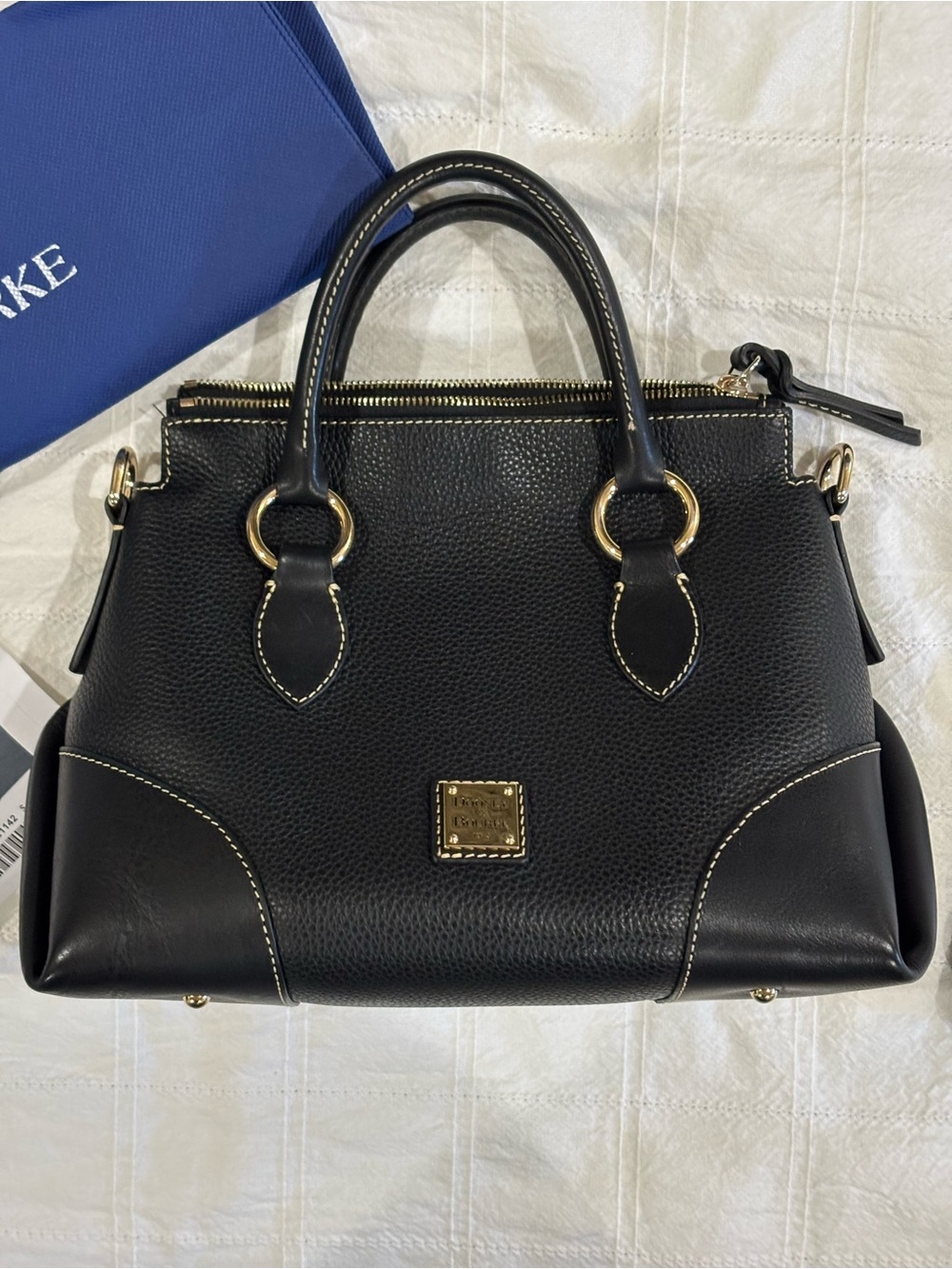 Dooney & Bourke Black Pebble with Florentine leather Satchel 30
